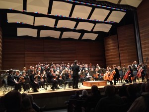 Concertmaster Scott Cole prepares the Rogue Valley Symphony before their performance at the Oregon Center for the Arts Gala Celebration Concert on Nov. 15, 2014.