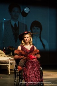 “Mysterious Woman” (Regan Lynton) on stage in OSF’s Secret Love In Peach Blossom Land