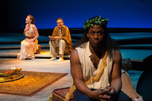 Thaisa (Brooke Parks), Simonedes (Scott Ripley) and Pericles (Wayne T. Carr) in OSF’s Pericles.