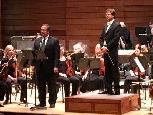 Composer Christopher Theofanidis reads his tone poem, Dreamtime Ancestors, before the Rogue Valley Symphony, directed by Dr. Martin Majkut, plays the Oregon premiere performance of his musical work, on Jan. 15, 2016 at SOU Music Recital Hall in Ashland
