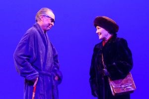Story of Hope: Ric Hagerman and Presila Quinby chew up the stage when she returns to the home of her long abandoned lover with an answer to his marriage proposal, in Next Stage Repertory Company's production of "Almost, Maine" at the Craterian Theatre at the Collier Center for Performing Arts in Medford, OR